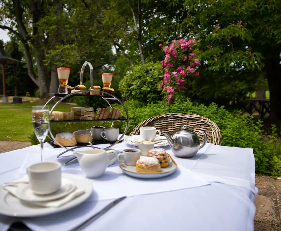Afternoon tea served in the garden