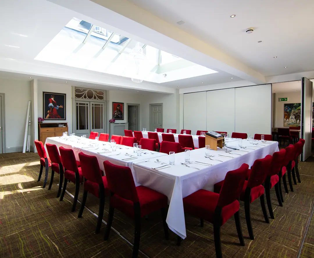 A room set with a long table