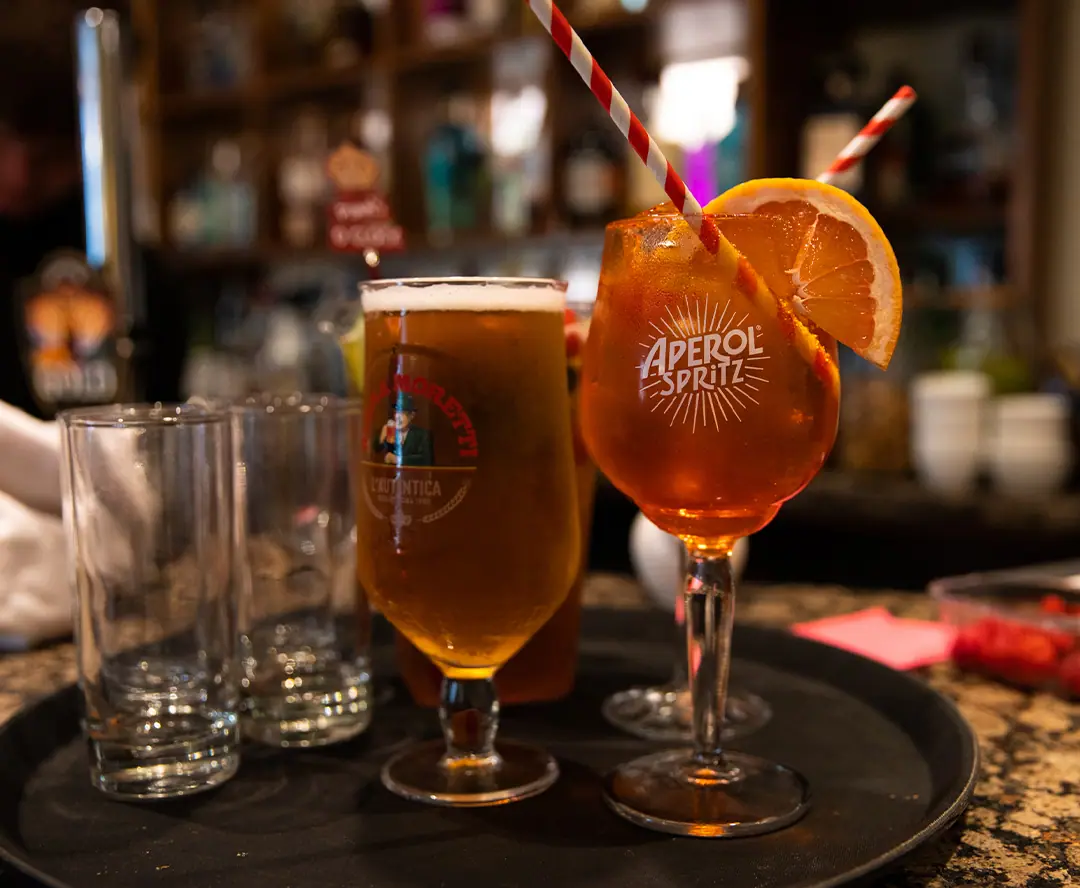 Drinks being poured at the Hartnoll bar