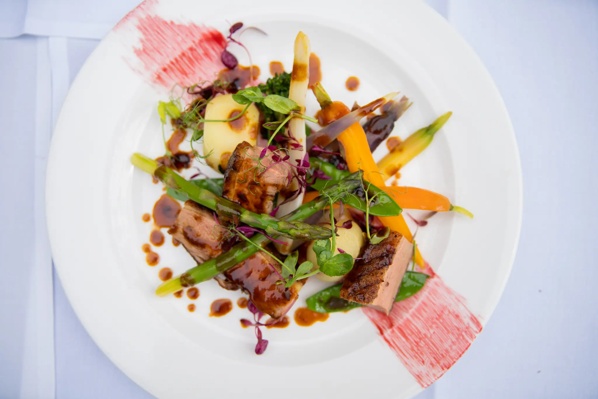 A plated main course from the Hartnoll kitchen