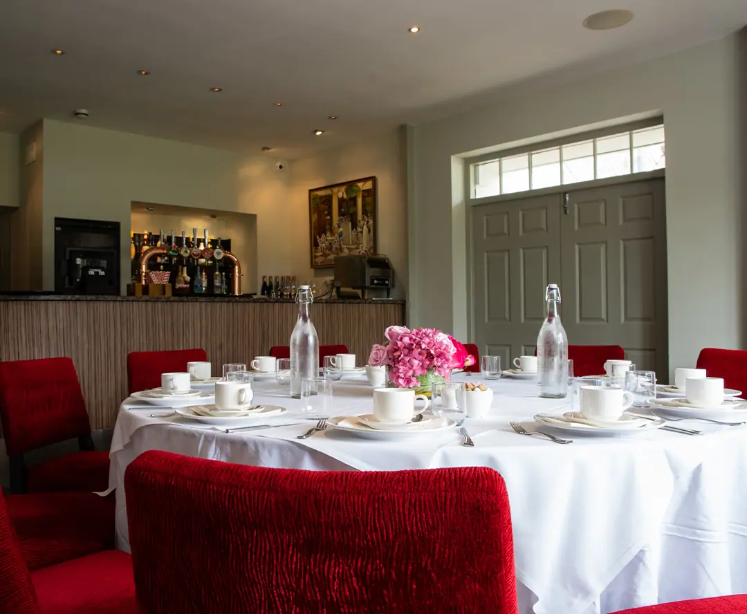 Tables laid in the restaurant